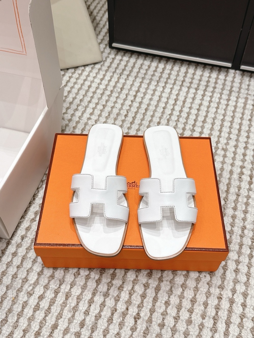 Hermes White Sandals